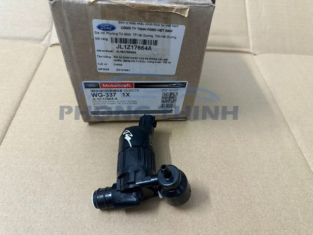 Hình ảnh sản phẩm Mô tơ bơm nước rửa kính Ford Ecosport, Everest & Explorer 2018 chính hãng - JL1Z17664A